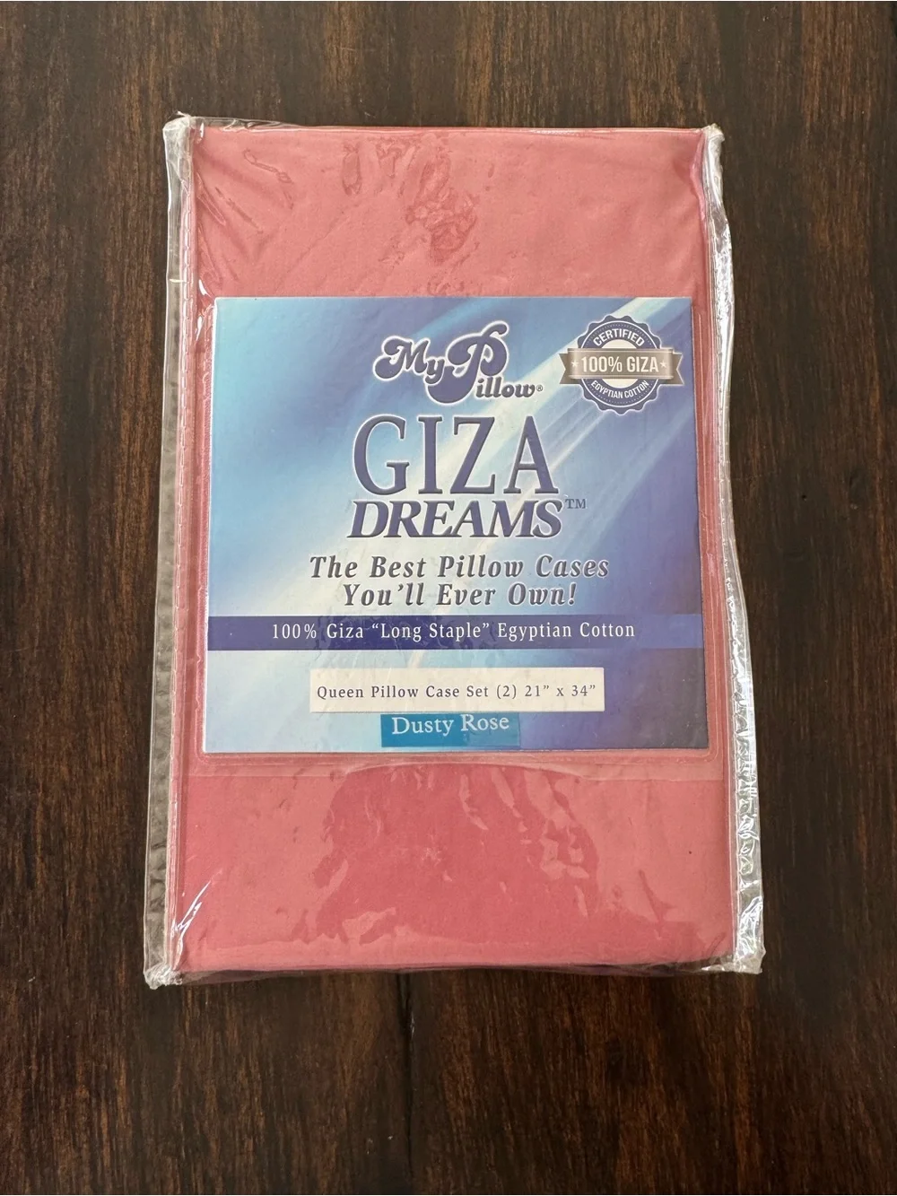 My Pillow Giza Dreams Queen Pillowcase Set in Dusty Rose New